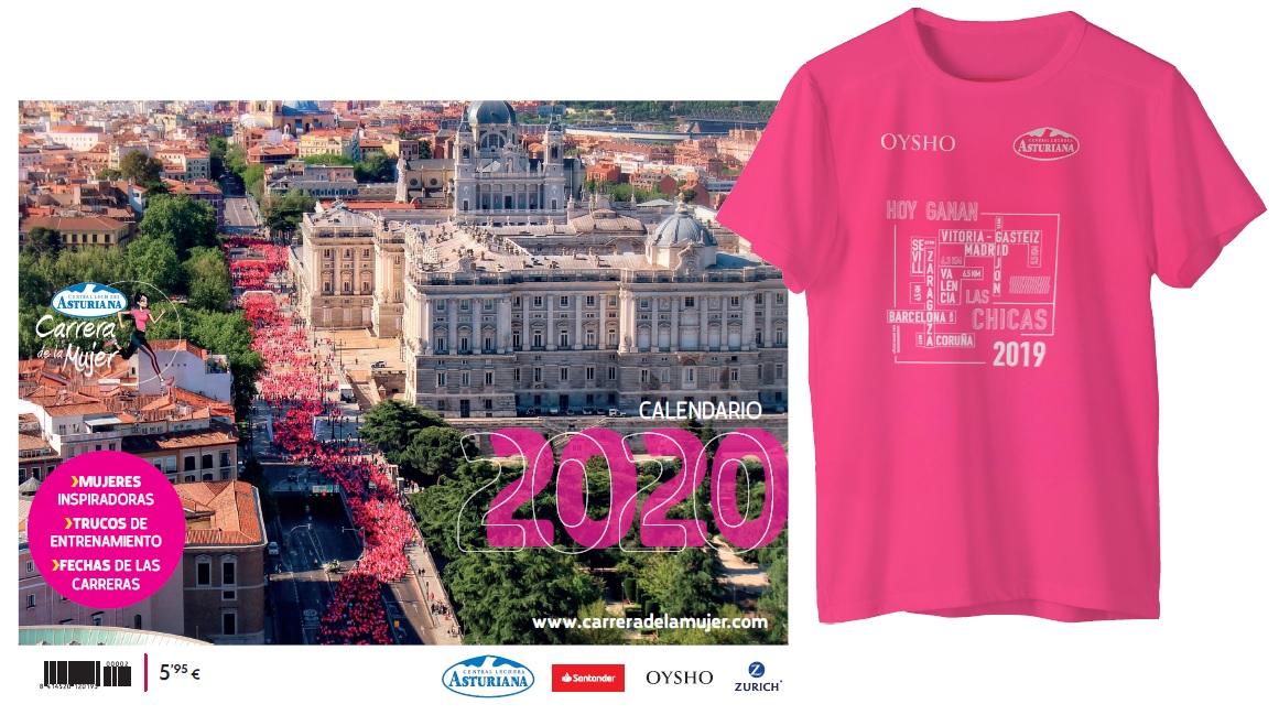 Calendario CARRERA DE LA MUJER 2020 con camiseta Marea Rosa